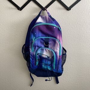 Pottery Barn Teen Gear-Up Aurora Large Size Backpack Blue Purple Galaxy Print